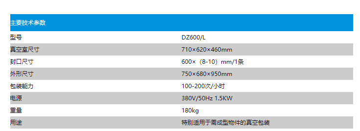 DZ600L成型物真空包装机(图2)